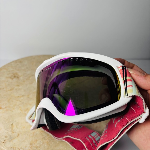 Von Zipper‎ Womens Sizzle Snow Goggle Candy Stripe White Smoke Pink Irridescent main image 11